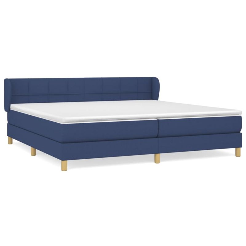 Łóżko z materacem WaszeMeble 200x220 cm Niebieski tkanina WM-3126835 1 szt.