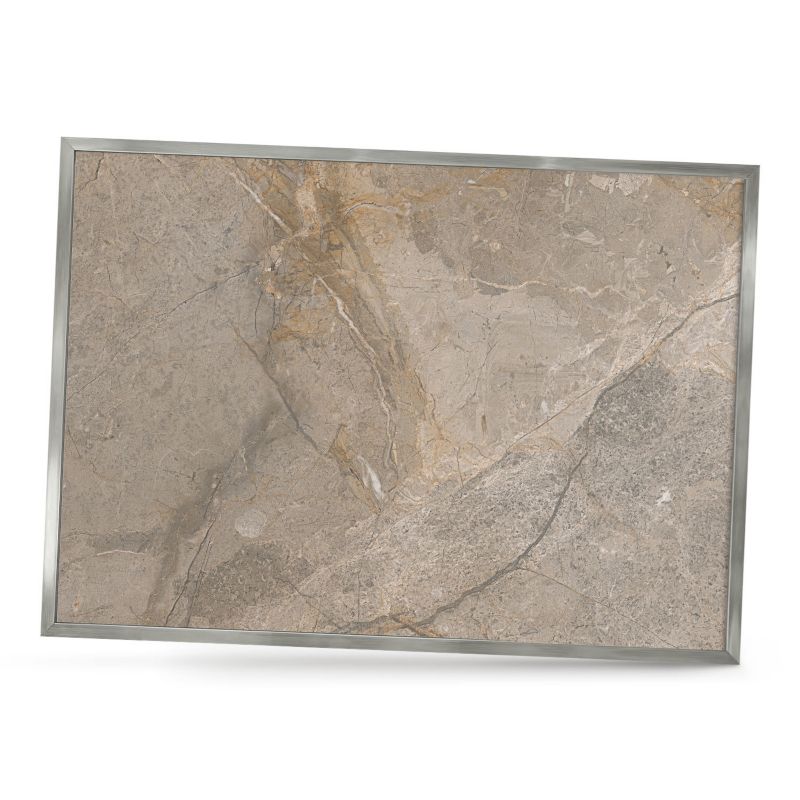 Dekoracyjna tablica magnetyczna ArtPrintCave 70x50 Beżowy kamień w srebrnej ramie 1szt