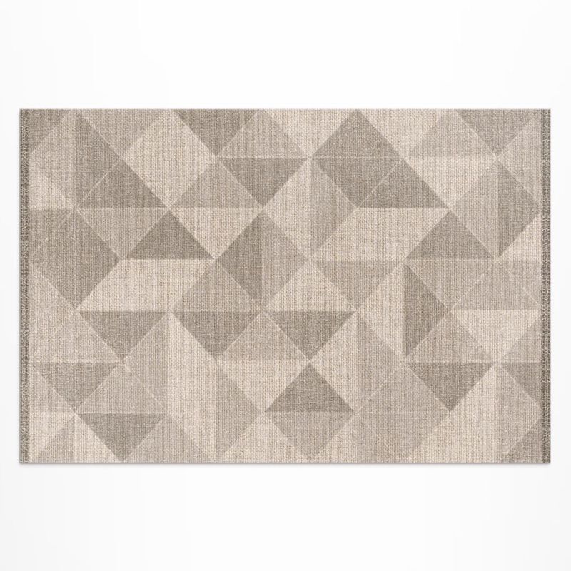 Zewnętrzny Dywan Winylowy Wallfluent 80x120 cm Trójkąty i kwadraty imitacja tkaniny 1 szt.