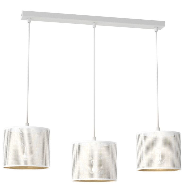 Lampa wisząca Luminex Loft Shade biały matowa-złota wym: 110 x 75 x 18 cm 3xE27 x 15W 1 szt.