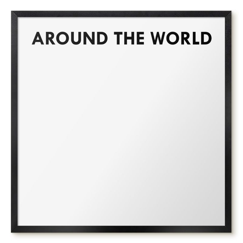 Tablica Na Magnesy Tulup 50x50 cm Around the world 2 - Czarna rama Do salonu, sypialni 1 szt.