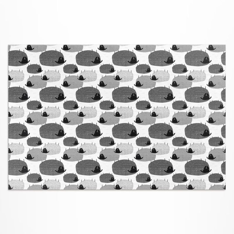 Zewnętrzny Dywan Winylowy Wallfluent 150x225 cm Malowane owce regularny wzór 1 szt.