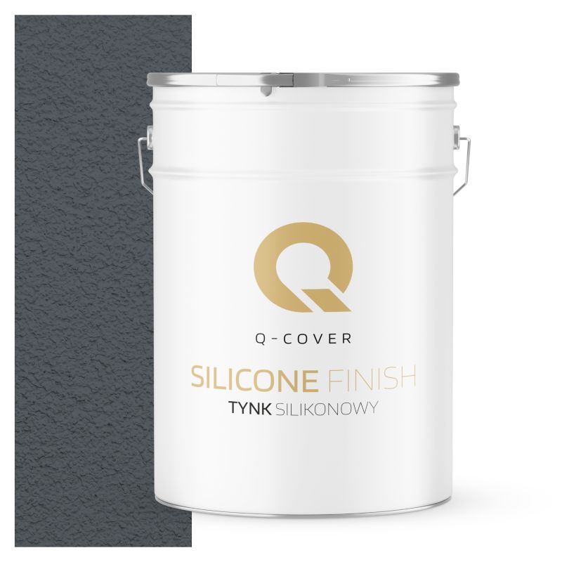 Tynk Silikonowy Elewacyjny Baranek 2.0mm Q-Cover Szary grafitowy F256 25KG