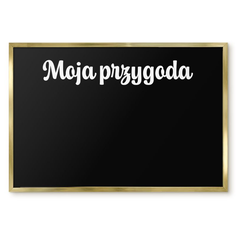 Tablica Magnetyczna Dekoracyjna Tulup 60x40 cm Moja przygoda 6 - Złota rama Do salonu, sypialni 1 szt.