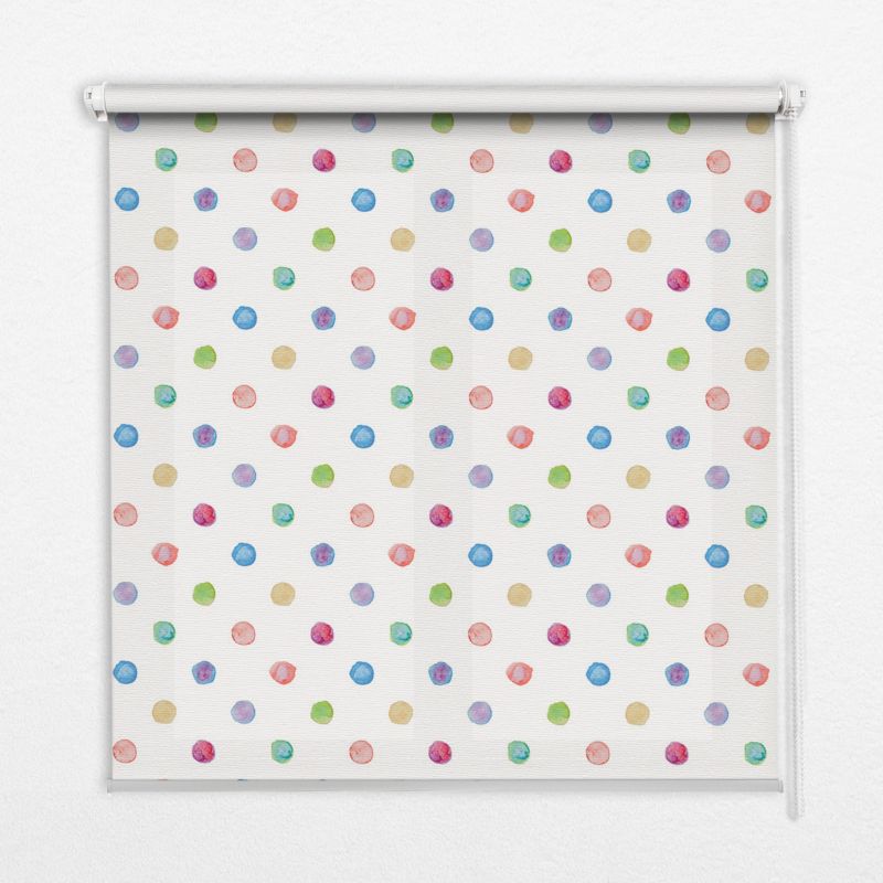 Roleta Z Nadrukiem Tulup 80x140 cm Kolorowe Kropki Montaż do ściany/sufitu 1 szt.