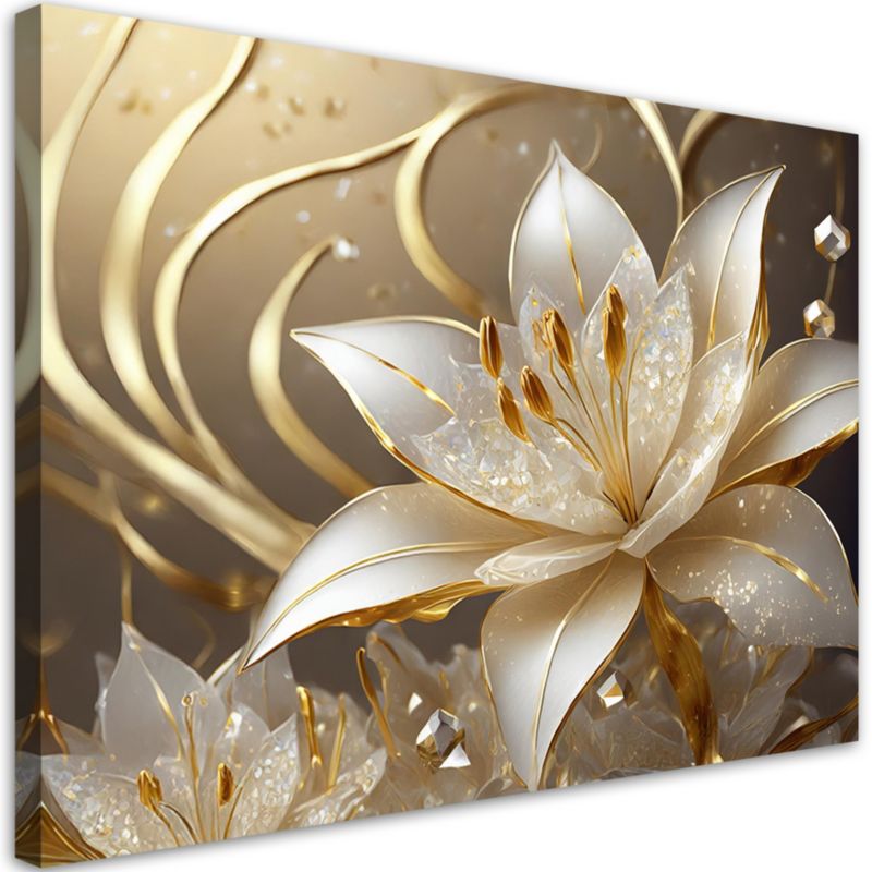 Obraz do salonu sypialni Feeby Stylowy Kwiat Glamour 120x80 cm 1szt