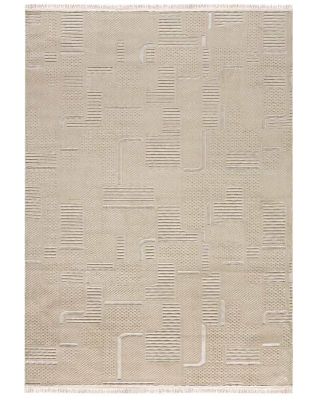 Nowoczesny dywan, geometryczny 80x300cm Sora Vaga Mazovia - beżowy, kremowy, na ogrzewanie podłogowe, 1szt.