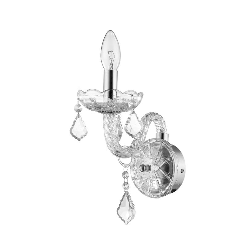 Kinkiet ścienny Light Prestige Cristallo transparentny-chromowany 1 x E14 x 60W IP20 wym: 24 x 9 x 16 cm - 1 szt.