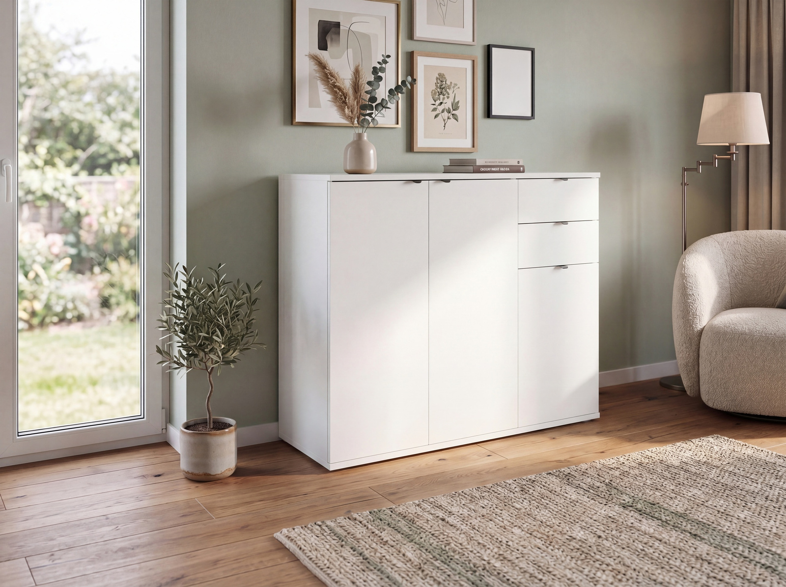 Komoda z szufladami 120 cm do salonu TENZO biały