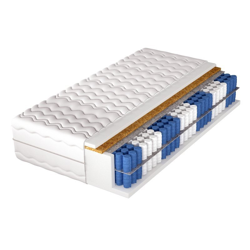 Materac kieszeniowy z kokosem i podwójnym wkładem 140x200 MONARCH COCO