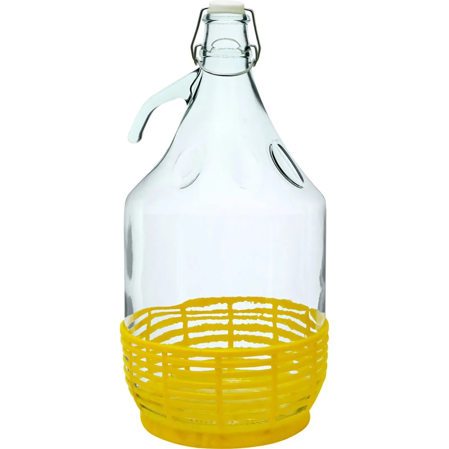 Gąsior Dama w koszyczku plastikowym z zamknięciem drucianym - 5 l