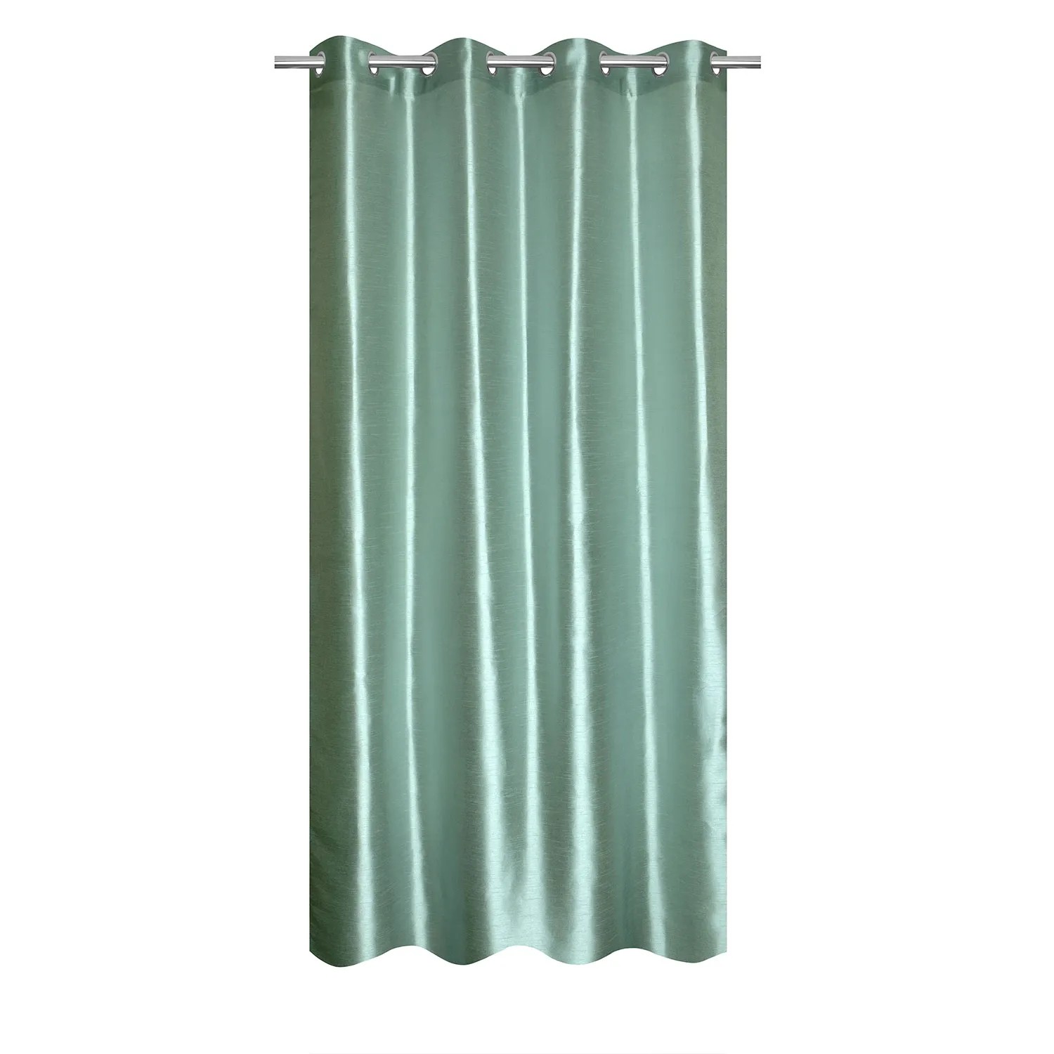 Zasłona SATINE na przelotkach 140 cm x 260 cm zielona