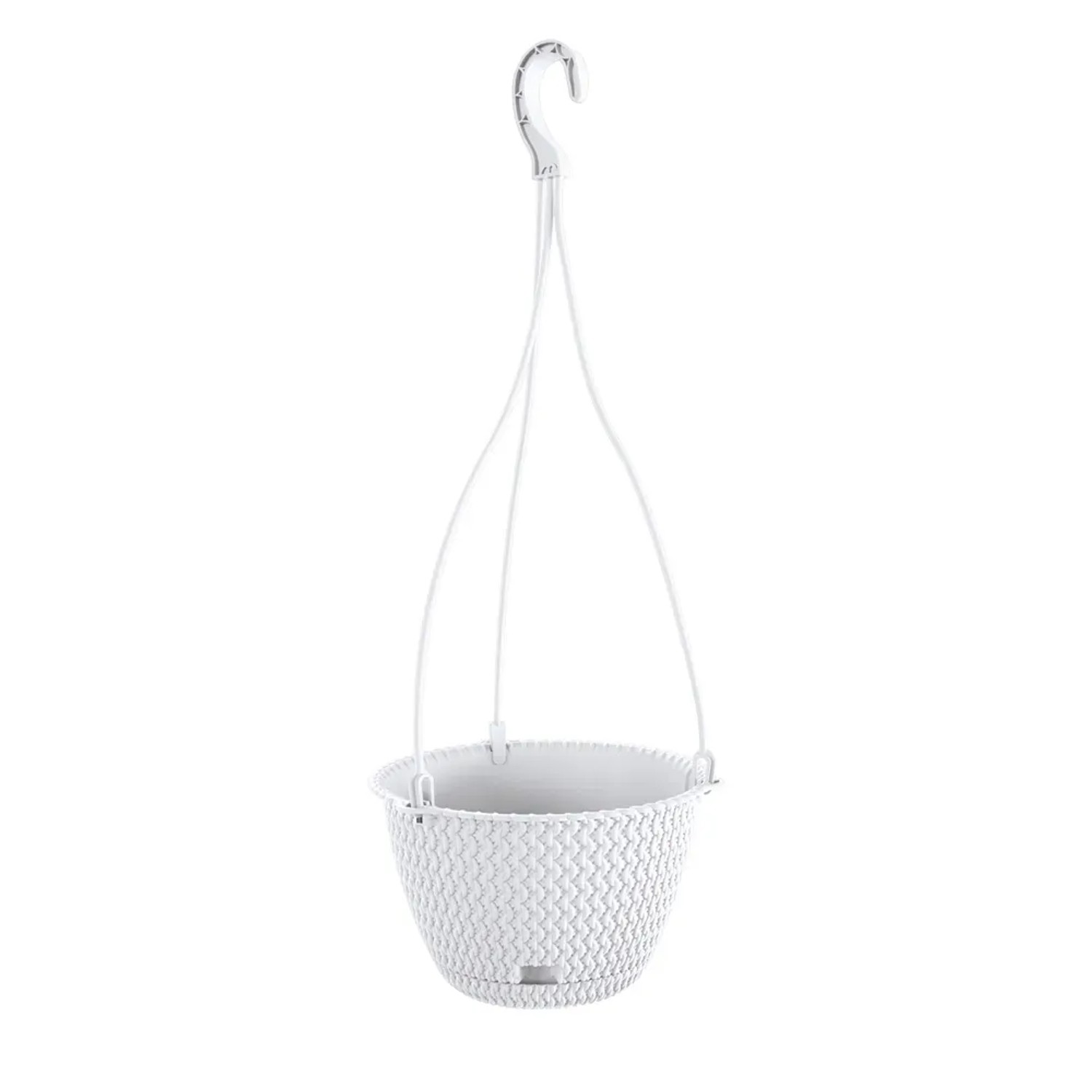 Prosperplast Doniczka wisząca Splofy Round biała - 27 x 16,6 cm