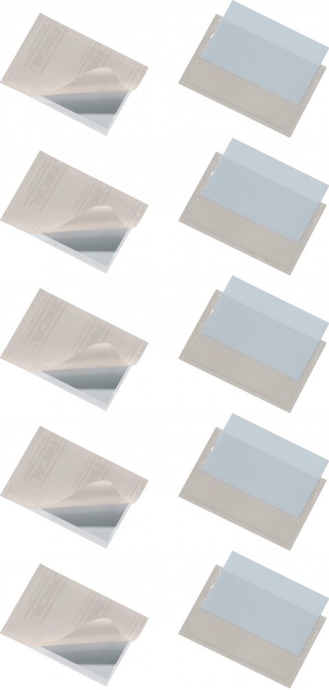 5x Kieszeń samoprzylepna Durable Pocketfix, otwierana od góry, 90x57mm, 100 sztuk, transparentny