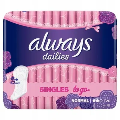Wkładki Higieniczne Always Dailies Singles To Go, 20 sztuk