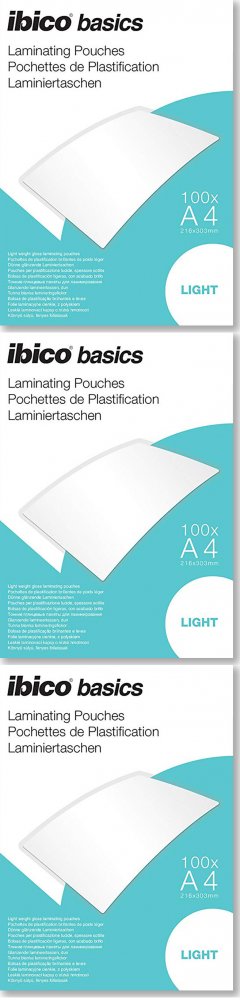 3x Folia do laminowania Ibico, 216x303mm, A4, 2x75 μm, 100 arkuszy