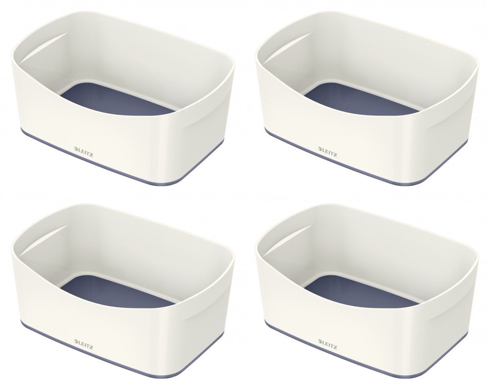 4x Pojemnik bez pokrywki Leitz MyBox Wow, 246x160x98mm, biało-szary