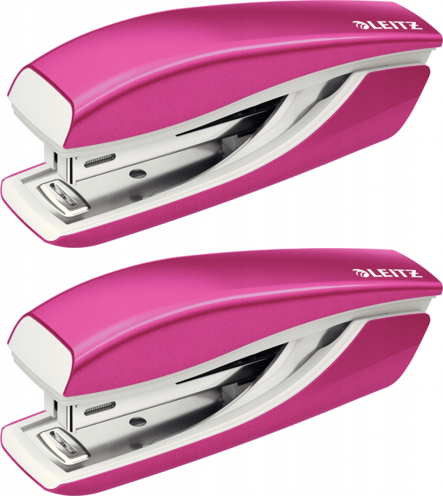 2x Zszywacz mini Leitz NeXXt Wow, do 10 kartek, metaliczny różowy