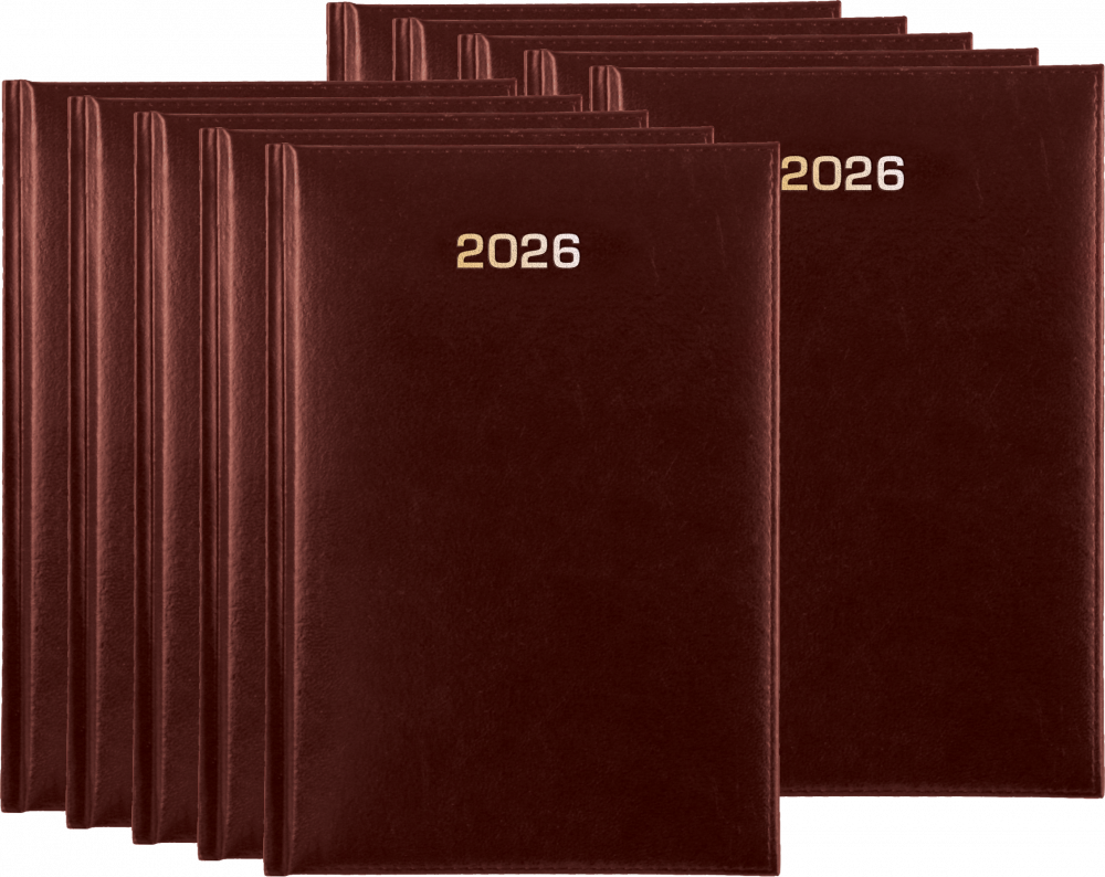10x Kalendarz książkowy 2027, Udziałowiec, Dyrektorski, A5, dzienny bordowy