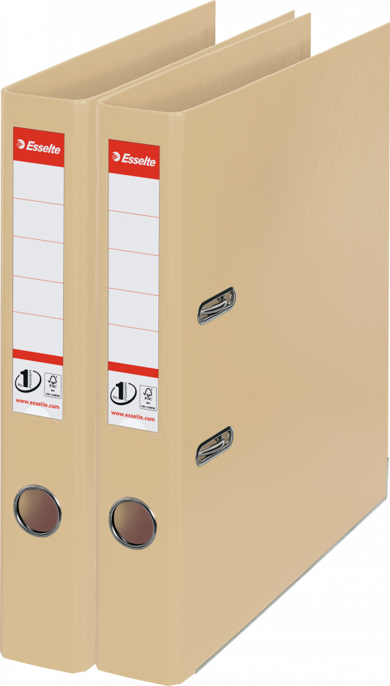 2x Segregator A4 Esselte No.1 Power, 50mm, do 350 kartek, 30% PP z recyklingu, kawowy