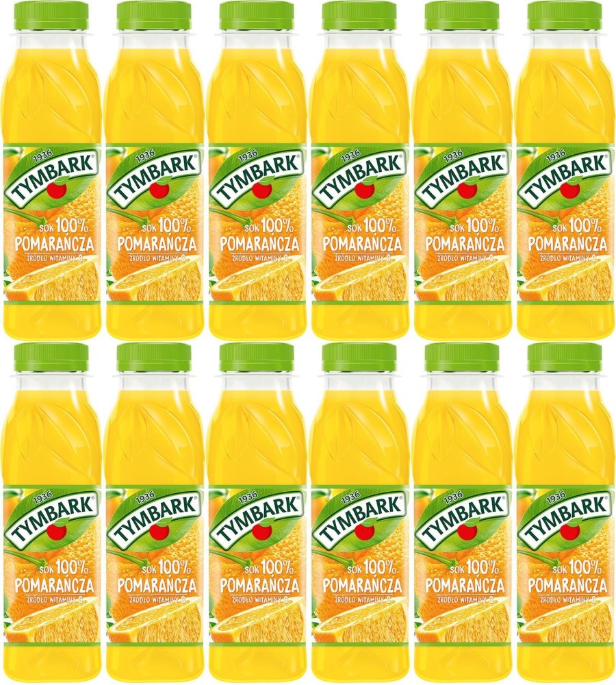 12x Sok pomarańczowy Tymbark, butelka PET, 0.3l, KAUCJA