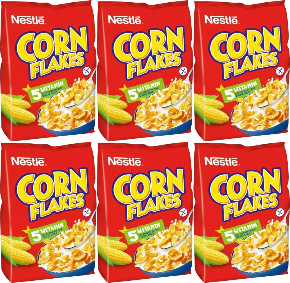 6x Płatki kukurydziane Nestle Corn Flakes, 500g