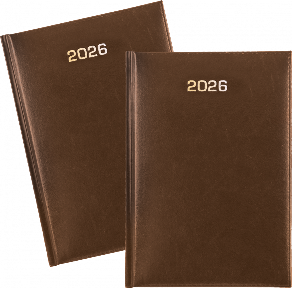 2x Kalendarz książkowy 2027, Udziałowiec, Dyrektorski, A5, dzienny brązowy
