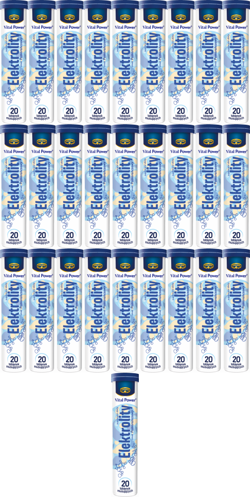 28x Tabletki musujące Vital Power elektrolity, pomarańczowy, 86g, 20 tabletek