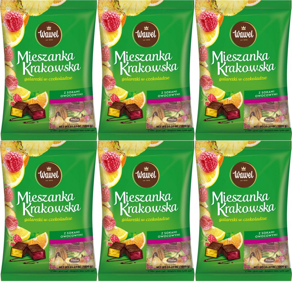 6x Mieszanka Krakowska, mix owocowy, 1kg