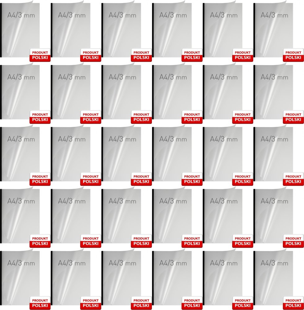 40x Okładka kanałowa easy Cover Double Semi Matt Opus, A4, 3mm, do 30 kartek, czarny - 1 szt.