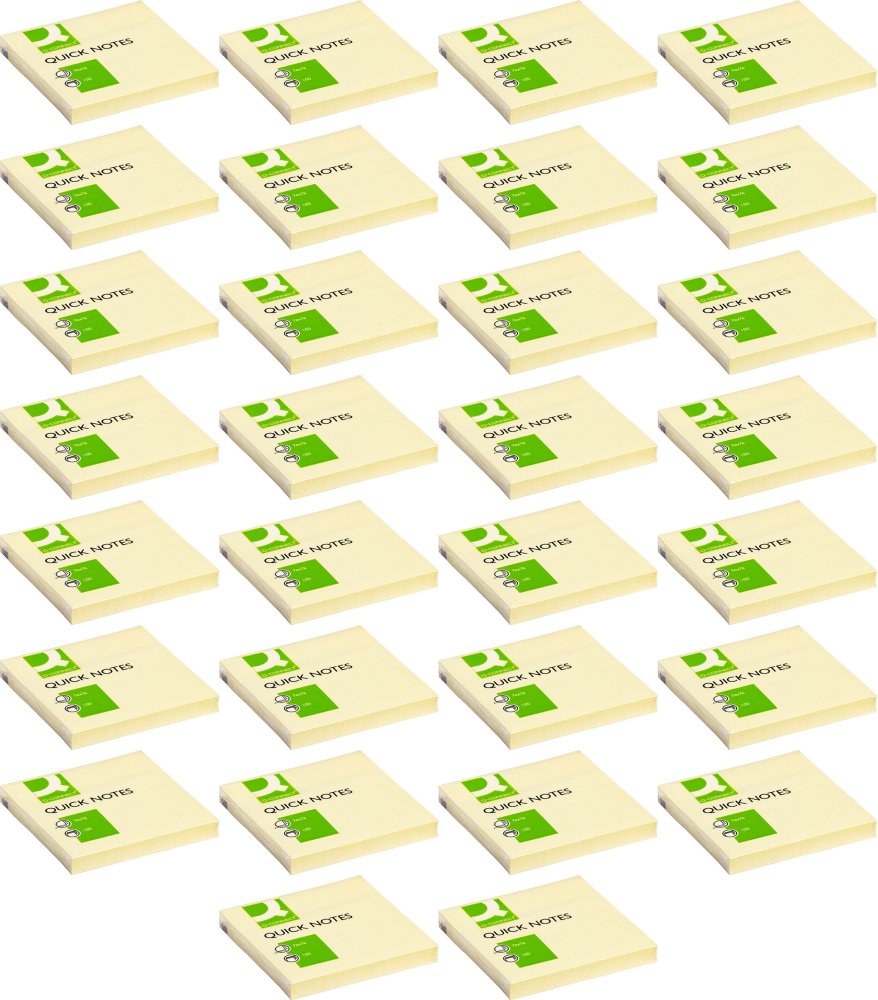48x Karteczki samoprzylepne Q-Connect, 76x76mm, 100 karteczek, żółty pastelowy