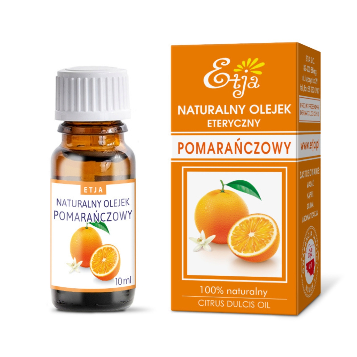 Etja - naturalny olejek eteryczny, pomarańczowy, 10 ml