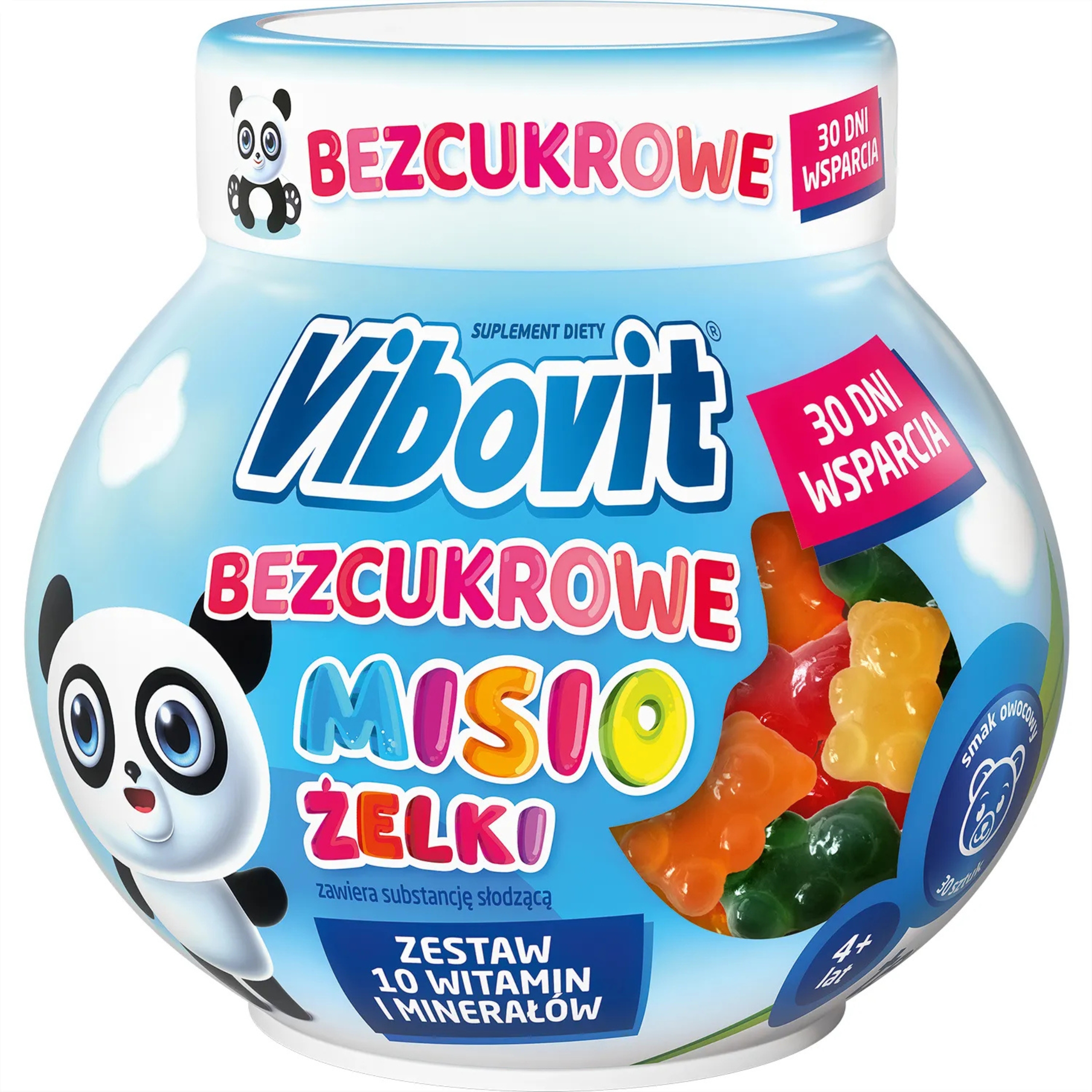 Vibovit - bezcukrowe misio żelki, smak owocowy, 30 sztuk
