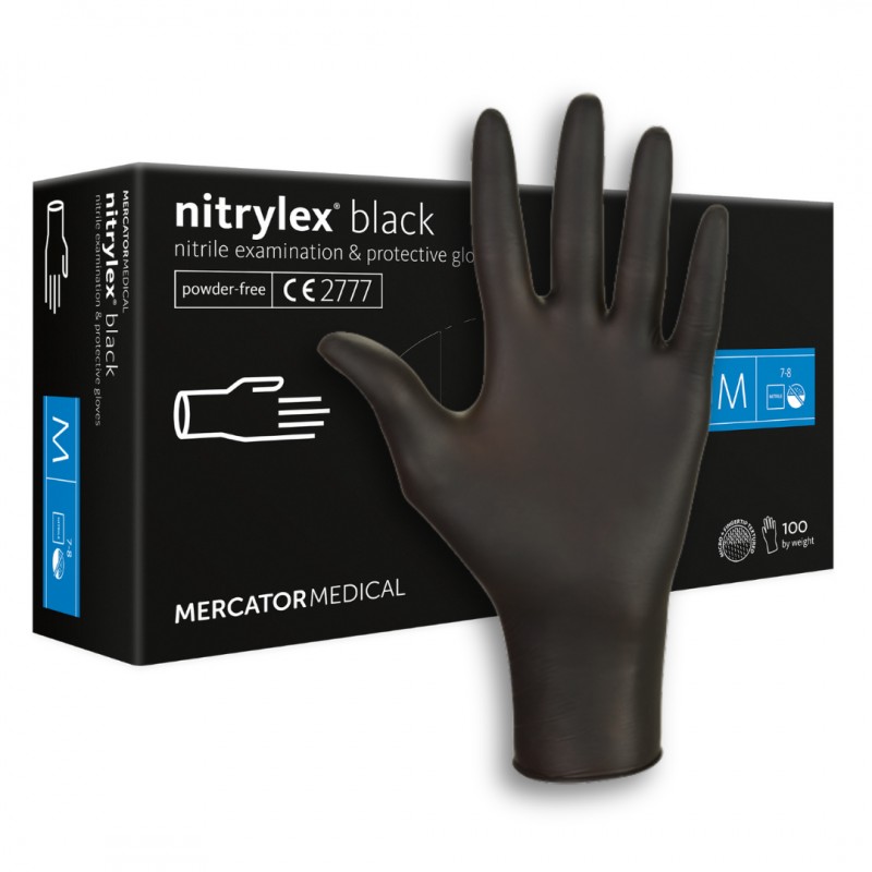 Mercator Rękawiczki Nitrylowe Czarne M