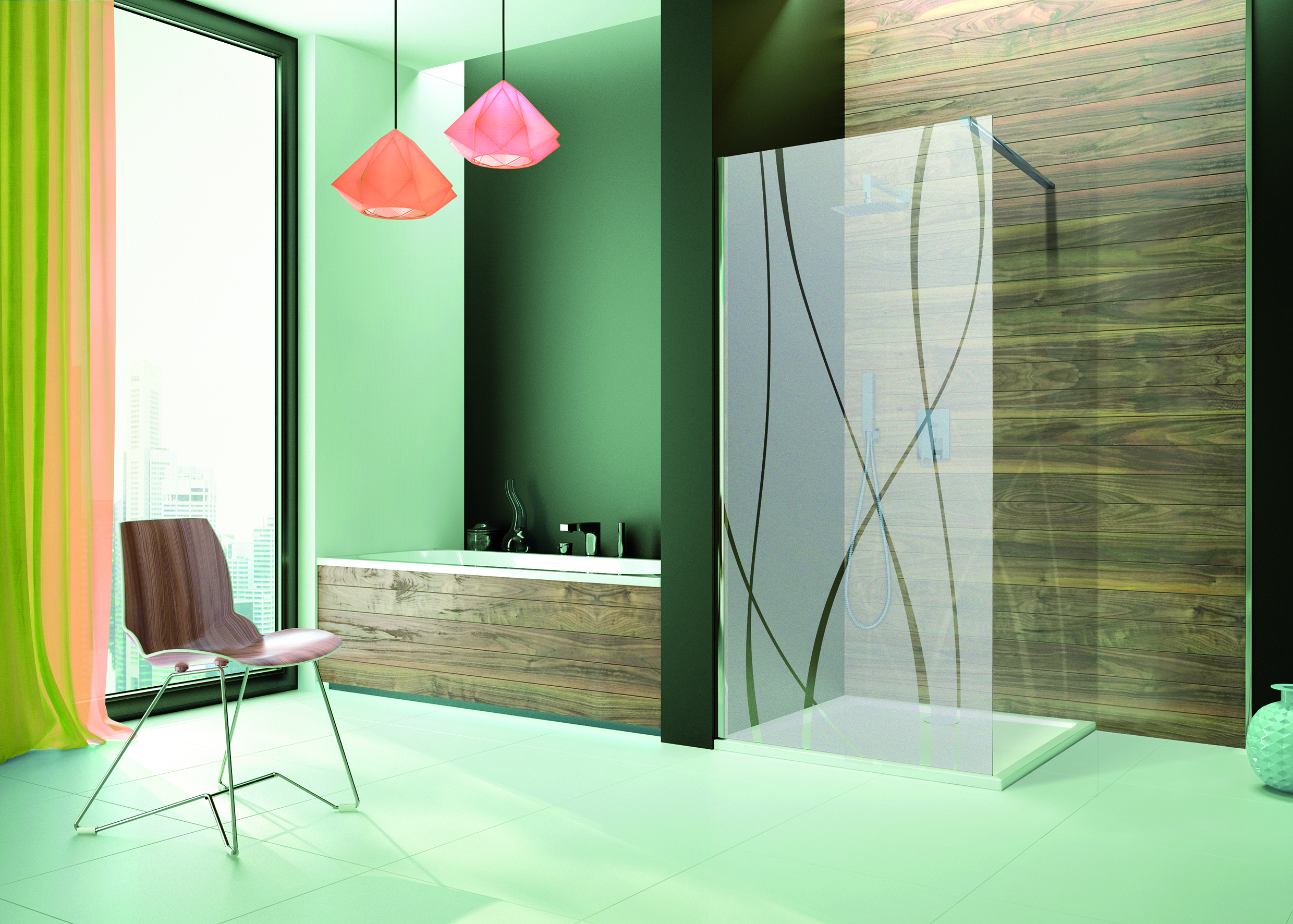 Sanplast TX ścianka prysznicowa walk-in 90 cm srebrny połysk/szkło ze wzorem 600-271-2130-38-231
