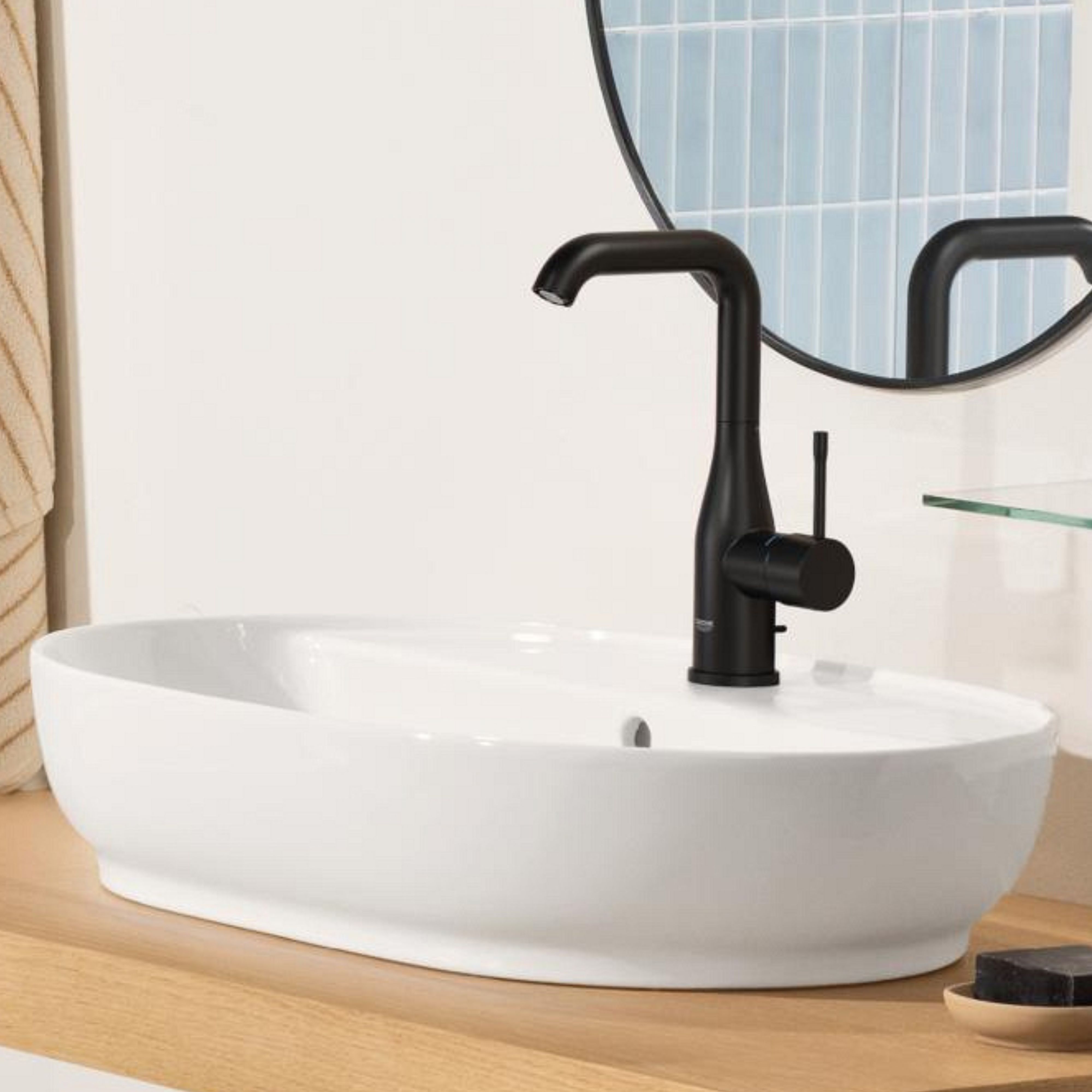 Grohe Essence New bateria umywalkowa stojąca z termostatem czarna 326282431 - Wysyłka w 24h