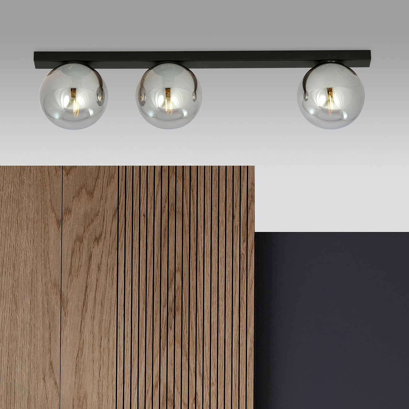 Emibig Fit lampa podsufitowa 3x10 W czarna-grafitowa 1122/3