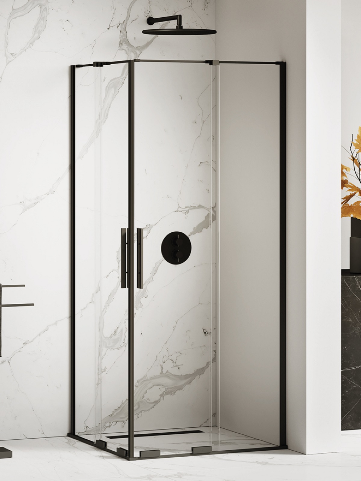 New Trendy Smart Black kabina prysznicowa 90x90 cm kwadratowa czarny mat/szkło przezroczyste EXK-4164