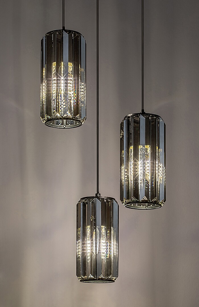 Rabalux Veness lampa wisząca 3x40 W czarna-przydymiona 72255