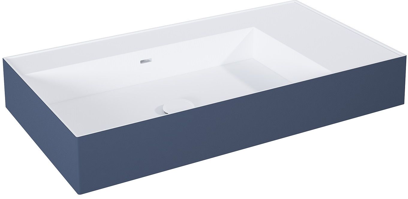 Elita Level umywalka 80,5x45,5 cm prostokątna ścienna lewa white/navy blue matt RE041461216210