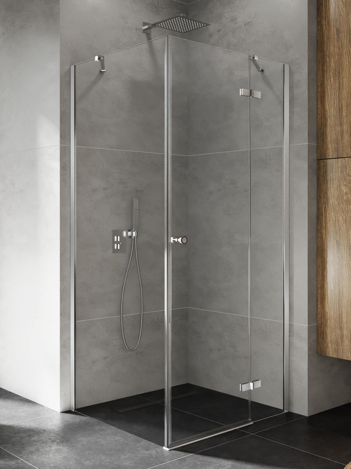 New Trendy Kalibra kabina prysznicowa 80x100 cm prostokątna prawa chrom połysk/szkło przezroczyste K-5024