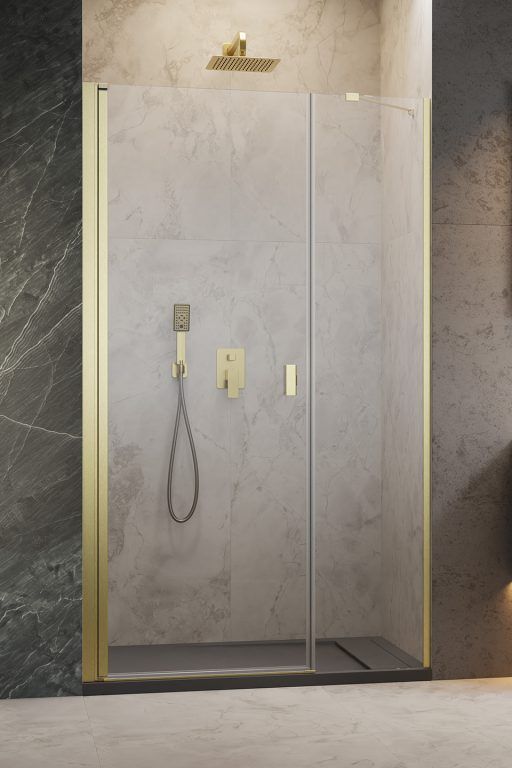 Radaway Nes Black DWS drzwi prysznicowe 120 cm lewe złoty szczotkowany/szkło przezroczyste 10028120-99-01L