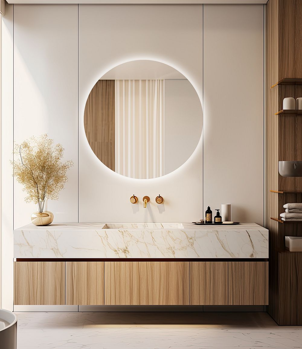 Guarda Corin lustro 90 cm okrągłe z oświetleniem FLA-COR-90X90