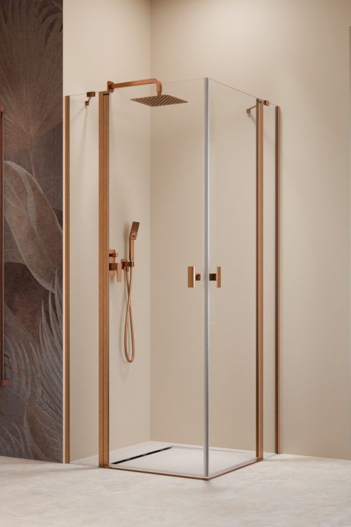 Radaway Nes Brushed Copper KDD II drzwi prysznicowe 90 cm uchylne miedź szczotkowana/szkło przezroczyste 10031090-93-01R