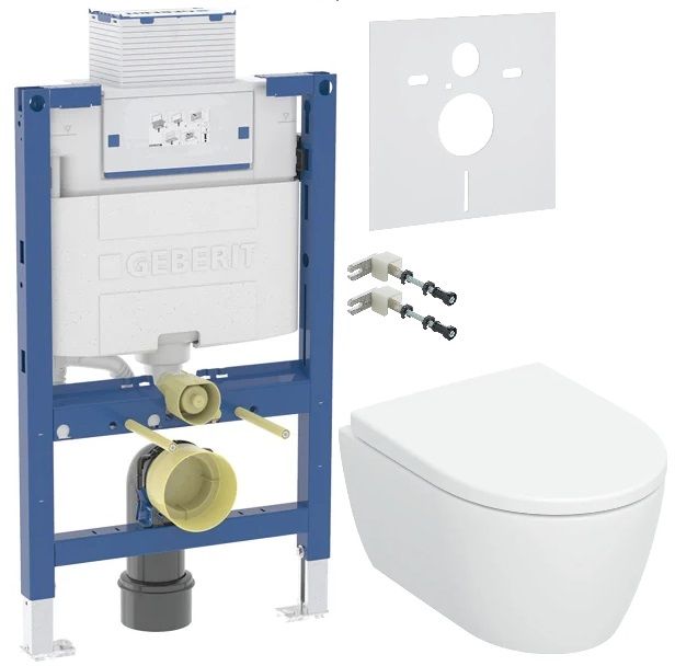 Geberit iCon zestaw miska z deską stelażem podtynkowym wspornikami i uszczelka wygłuszającą (503048001, 111003002, 11815001, 156050001) - Wysyłka w 