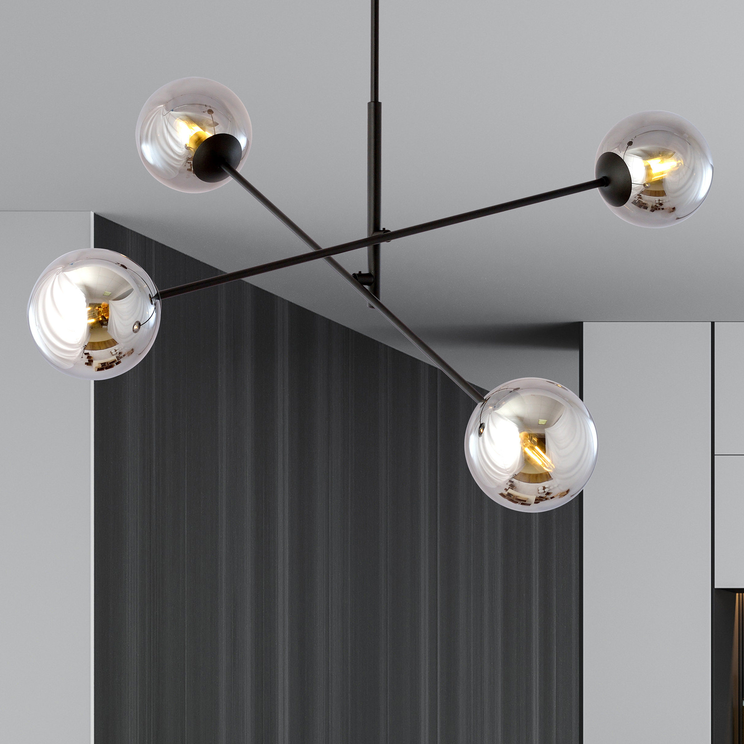 Emibig Linear lampa podsufitowa 4x10 W czarna-grafitowa 1167/4