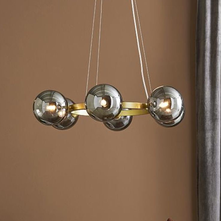 Markslöjd Circle lampa wisząca 6x20W złoty/przydymiony 108050
