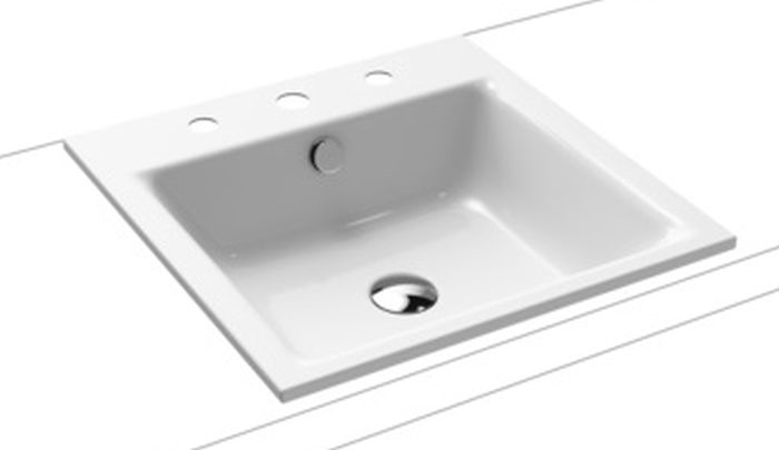 Kaldewei Puro umywalka 46 cm wpuszczana kwadratowa model 3150 biała 900006033001