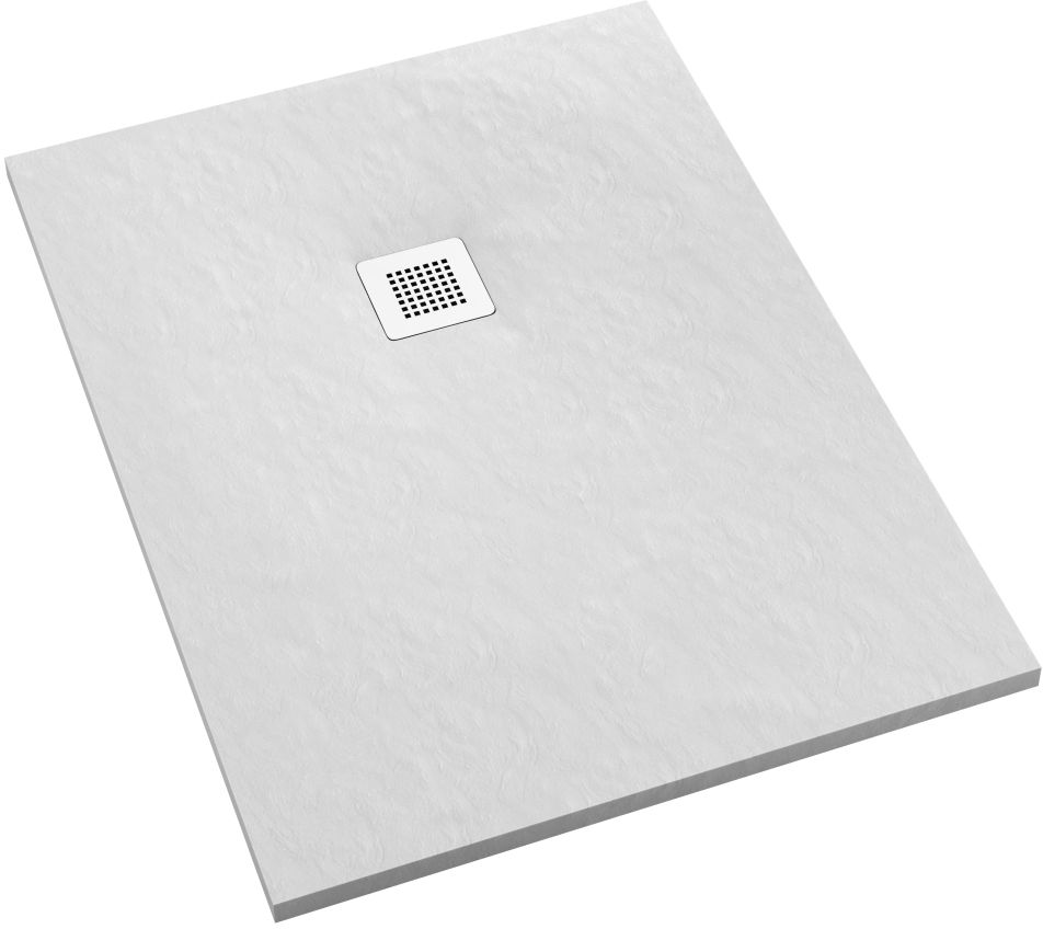 Schedpol Kalait White Stone brodzik prostokątny z maskownicą 180x90 cm biały 3.3123/B/ST-M2