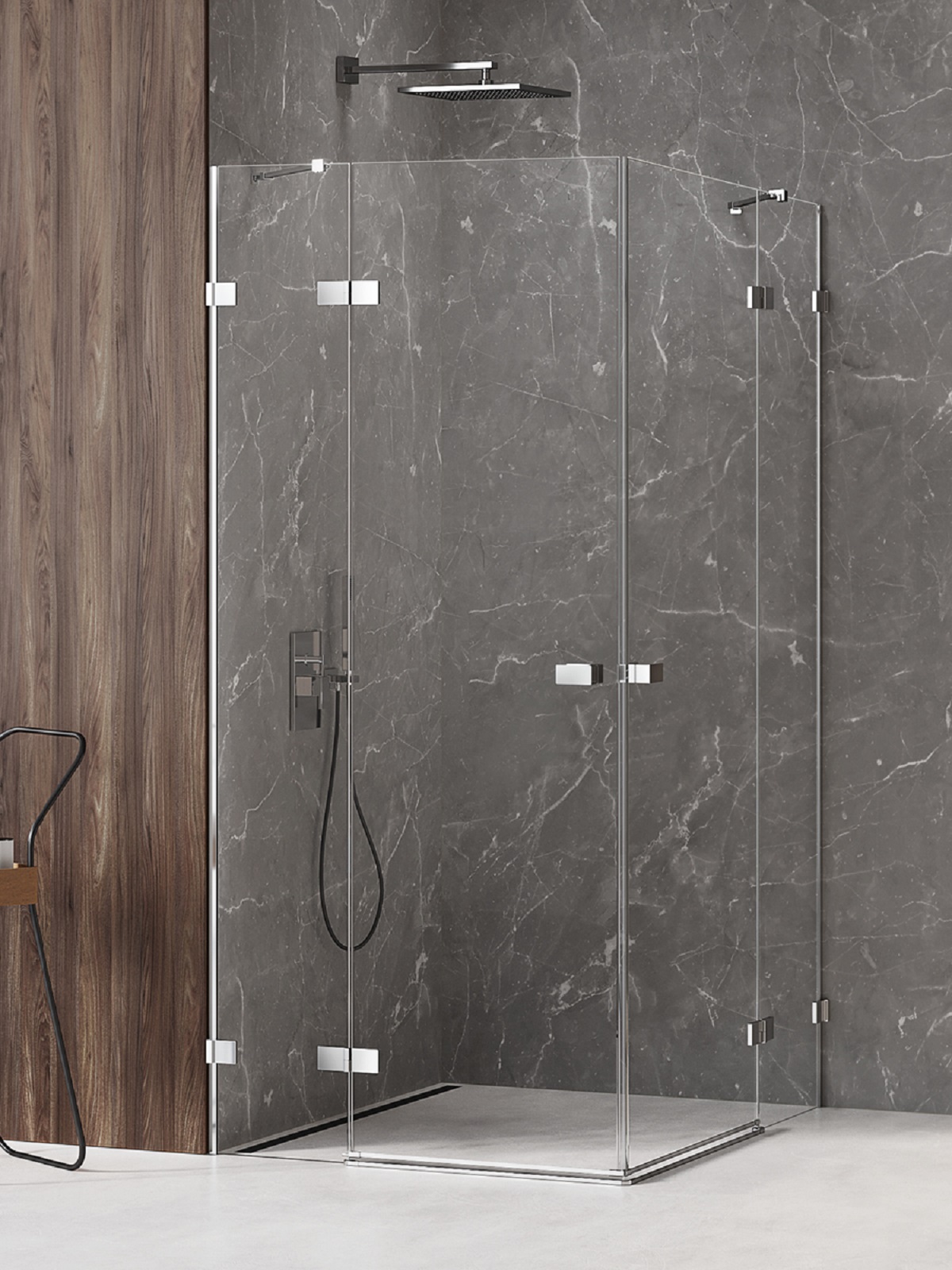 New Trendy Avexa kabina prysznicowa 80x80 cm kwadratowa chrom połysk/szkło przezroczyste EXK-1515